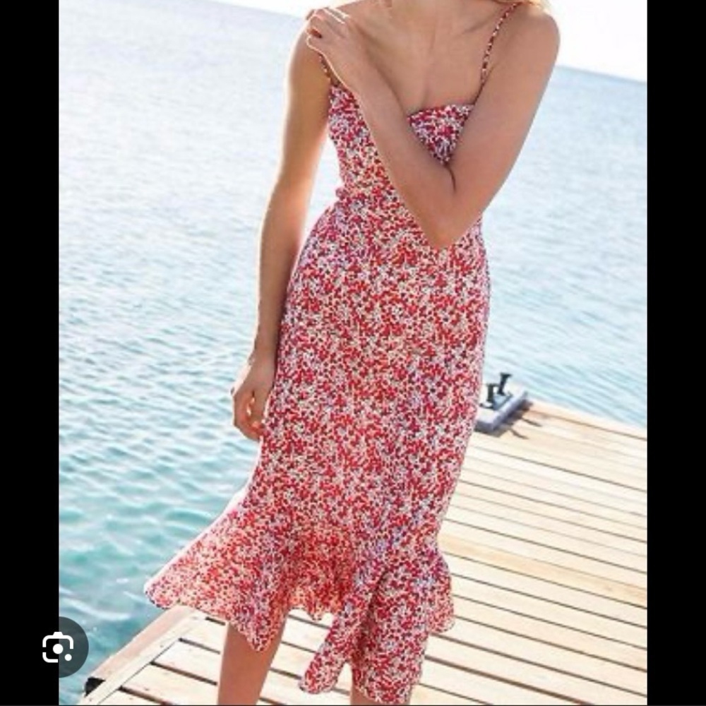 J.CREW 2 Ruffle-hem Midi Dress Liberty Of London Wiltshire Floral Barry  $198.